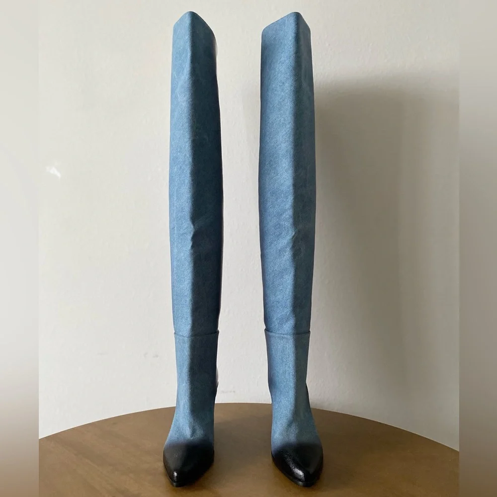 New Jimmy Choo - Maceo denim over-the-knee boots 37 $2,025